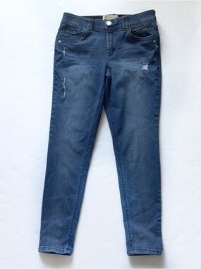 Democracy Ab Technology Skinny Jeans 10 Stretch Distressed Mid Rise Medium Wash